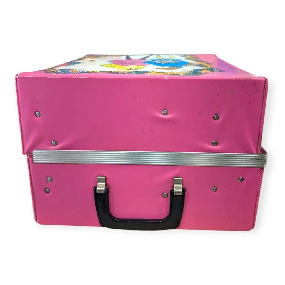 Vintage 1968 Mattel World of Barbie Doll Trunk Pink Vinyl‎ Double Case 1004